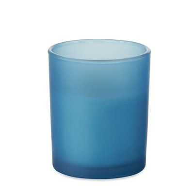 Vela de cera vegetal 80 gr mecha madera Azul
