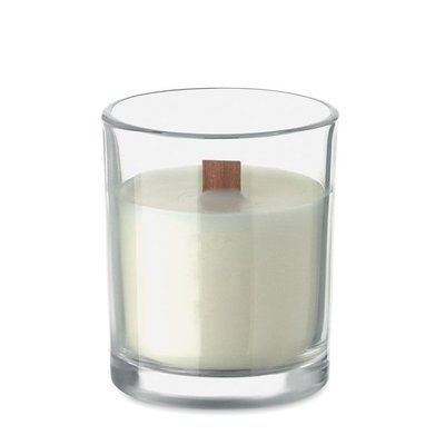 Vela de cera vegetal 80 gr mecha madera Transparente