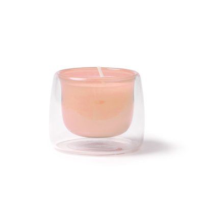 Vela de cera vegetal con aroma a vainilla Rosa Claro