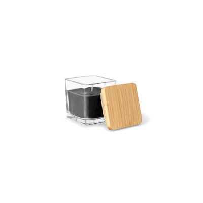 Vela perfumada en vaso de cristal con tapa Negro