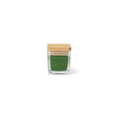 Vela perfumada en vaso de cristal con tapa
