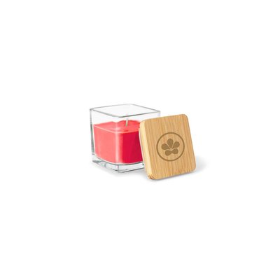 Vela perfumada en vaso de cristal con tapa