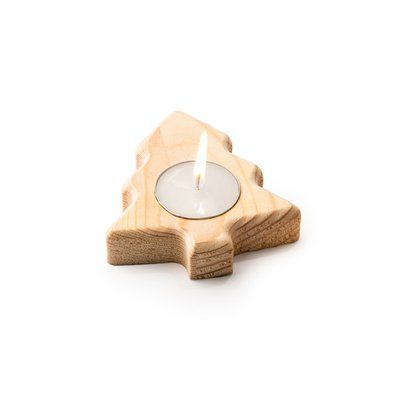 Vela con soporte de madera Arbol