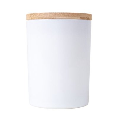 Vela con tapa de madera Blanco