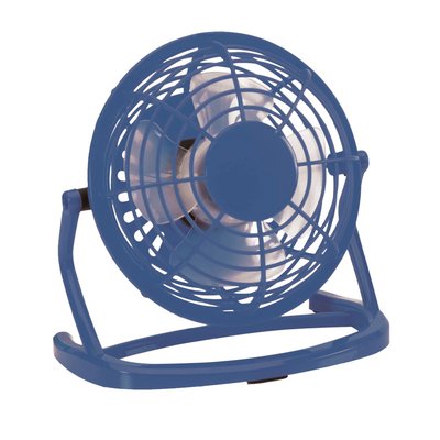 Ventilador de mesa publicitario con USB Azul