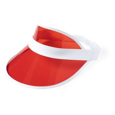 Visera Tranparente PVC con Protección UV Rojo