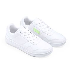 Zapatillas blancas de poliéster con cordoneras | Area 3 | 40 x 15