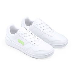 Zapatillas blancas de poliéster con cordoneras | Area 4 | 40 x 15