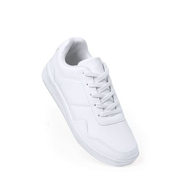 Zapatillas blancas de poliéster con cordoneras