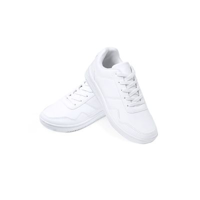 Zapatillas blancas de poliéster con cordoneras