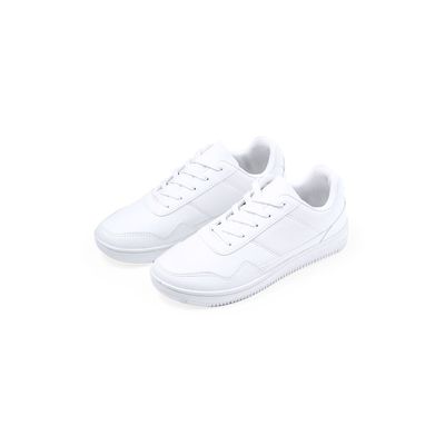 Zapatillas blancas de poliéster con cordoneras