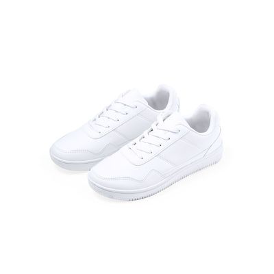 Zapatillas blancas de poliéster con cordoneras