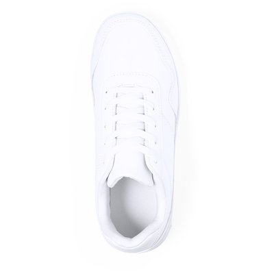 Zapatillas blancas de poliéster con cordoneras Bla 40