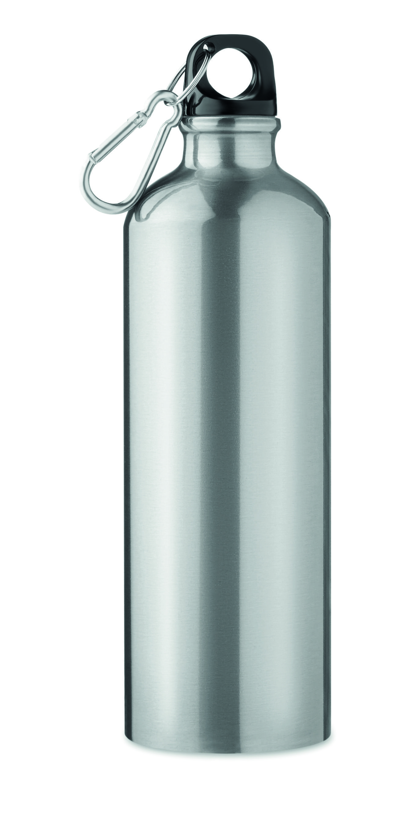 DISCOUNT PROMOS Botellas de agua de aluminio con mosquetón a granel,  paquete de 6, 25 onzas, reutilizables, recargables, plateadas