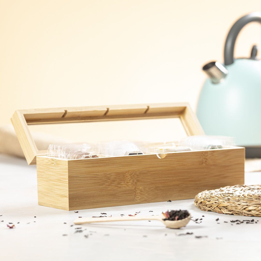 Caja de Bambú con Compartimentos Para Té
