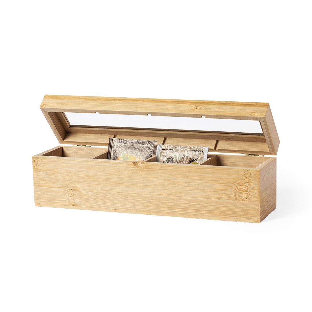 Caja para infusiones de madera de bambú 